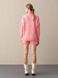 Xint Pembe Dik Yaka Oversize Kazak