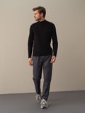 Xint Siyah Slim Fit Modal Basic Tişört