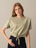 Xint Yeşil Oversize Vatkalı Tişört