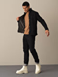 Xint Siyah Regular Fit Denim Gömlek Ceket