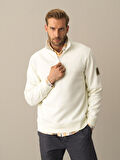 Xint Ekru Pamuklu Dik Yaka Sweatshirt