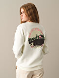 Xint Ekru Pamuklu Oversize Sweatshirt