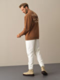 Xint Camel  Oversize Baskılı Sweatshirt