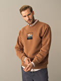 Xint Camel Oversize Baskılı Sweatshirt