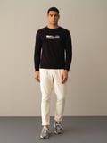 Xint Siyah Regular Fit Baskılı Tişört