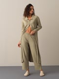 Xint Yeşil Oversize Triko Pantolon