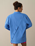 Xint Mavi Pamuklu Oversize Blazer Ceket