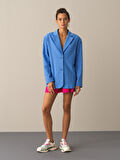 Xint Mavi Pamuklu Oversize Blazer Ceket
