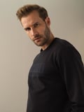 Xint Siyah Slim Fit Baskılı Sweatshirt