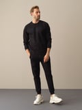 Xint Siyah Slim Fit Baskılı Sweatshirt