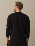 Xint Siyah Slim Fit Baskılı Sweatshirt