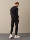 Xint Siyah Slim Fit Baskılı Sweatshirt