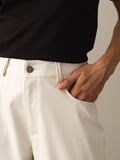Xint Ekru Regular Fit Deri Görünümlü Pantolon