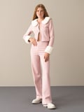 Xint Pembe Regular Fit Ekose Pantolon