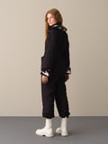 Xint Siyah Kürklü Oversize Ceket
