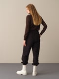 Xint Siyah Oversize Kapitone Pantolon
