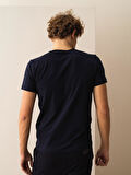 Lacivert Slim Fit Pamuklu Tişört