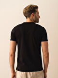 Siyah Slim Fit Pamuklu Tişört