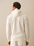 Beyaz Slim Fit Pamuklu Sweatmont