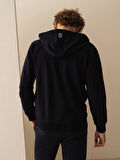 Lacivert Slim Fit Pamuklu Sweatmont