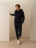 Lacivert Slim Fit Pamuklu Sweatmont
