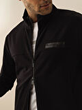 Siyah Slim Fit Pamuklu Sweatmont