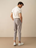 Gri Regular Fit Keten Pantolon