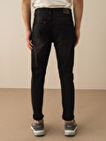 Siyah Slim Fit Pamuklu Denim Pantolon