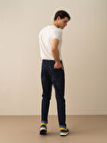 Lacivert Slim Fit Pamuklu Denim Pantolon