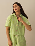 Yeşil Oversize Pamuklu Gömlek
