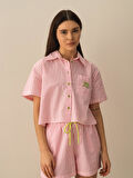 Pembe Oversize Pamuklu Gömlek