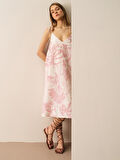 Pembe Regular Fit Keten Elbise