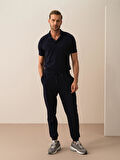 Lacivert Regular Fit Pamuklu Sweat Pantolon