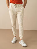 Ekru Regular Fit Pamuklu Sweat Pantolon