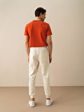 Ekru Regular Fit Pamuklu Sweat Pantolon