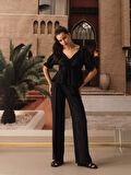Siyah Regular Fit Modal Bluz