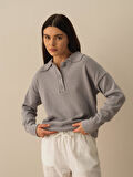 Gri Regular Fit Pamuklu Kazak