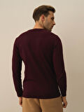 Xint Bordo Pamuk Dokulu Regular Fit Kazak