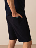 Lacivert Regular Fit Pamuklu Sweat Şort