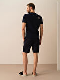 Lacivert Regular Fit Pamuklu Sweat Şort