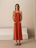 Kiremit Rengi Regular Fit Elbise