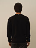 Xint Siyah Pamuk Dokulu Regular Fit Sweatshirt
