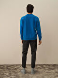 Xint Mavi Pamuk Dokulu Regular Fit Sweatshirt