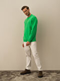 Xint Yeşil Pamuk Dokulu Regular Fit Sweatshirt