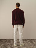 Xint Bordo Pamuk Dokulu Regular Fit Sweatshirt