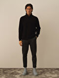 Xint Siyah Pamuk Dokulu Regular Fit Sweatshirt