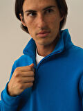 Xint Mavi Pamuk Dokulu Regular Fit Sweatshirt