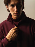 Xint Bordo Pamuk Dokulu Regular Fit Sweatshirt