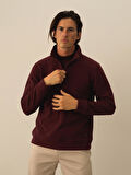 Xint Bordo Pamuk Dokulu Regular Fit Sweatshirt