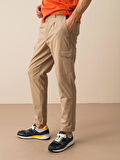 Taş Rengi Slim Fit Pamuklu Pantolon